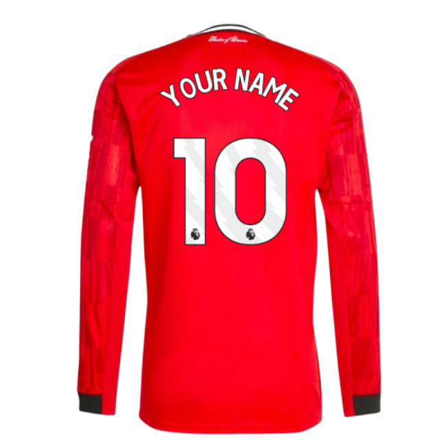 2025-2026 Man Utd Long Sleeve Home Jersey (Your Name)