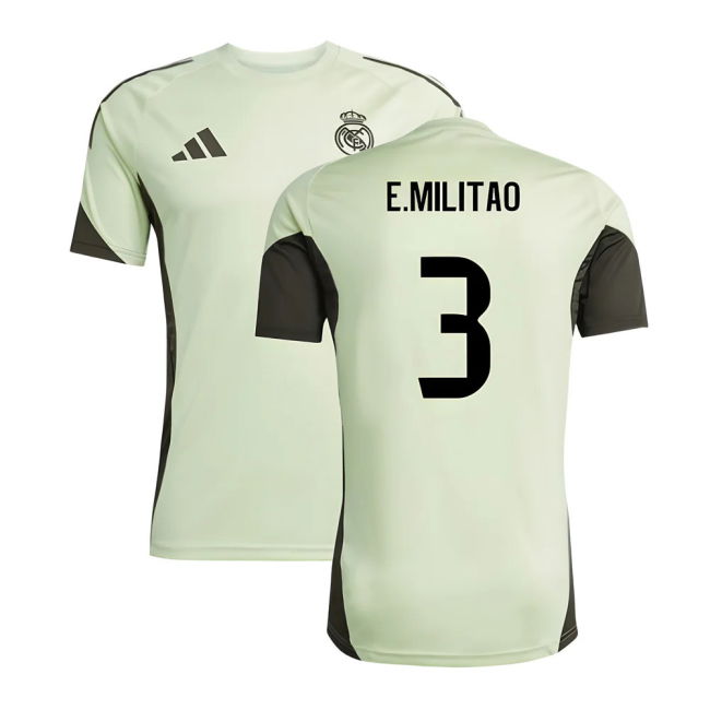 2025-2026 Real Madrid Training Jersey (Almost Lime) (E.Militao 3)