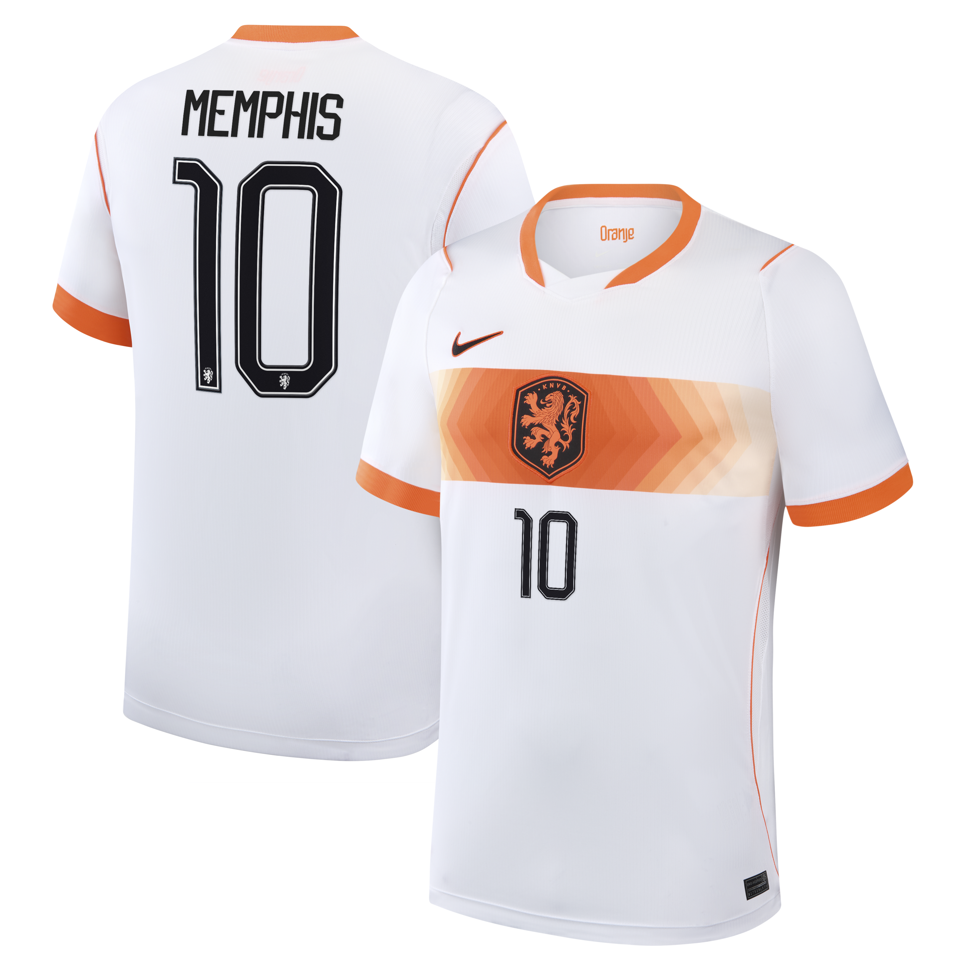 [SJH] Memphis Depay Netherlands National Team 2026 Away Stadium Replica Jersey - White