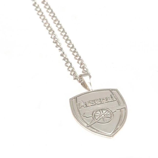 Arsenal FC Silver Plated Pendant & Chain XL - authentic style