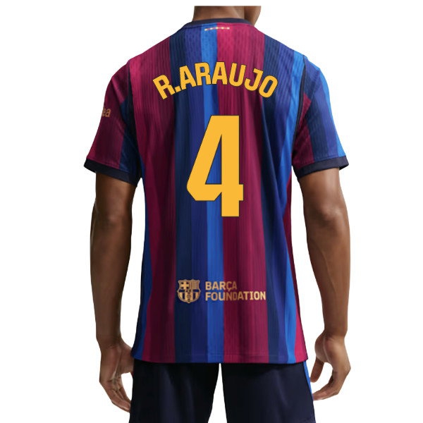 [DDJ] 2026-2027 Barcelona Authentic Aero-Fit Match Home Shirt (R.Araujo 4)