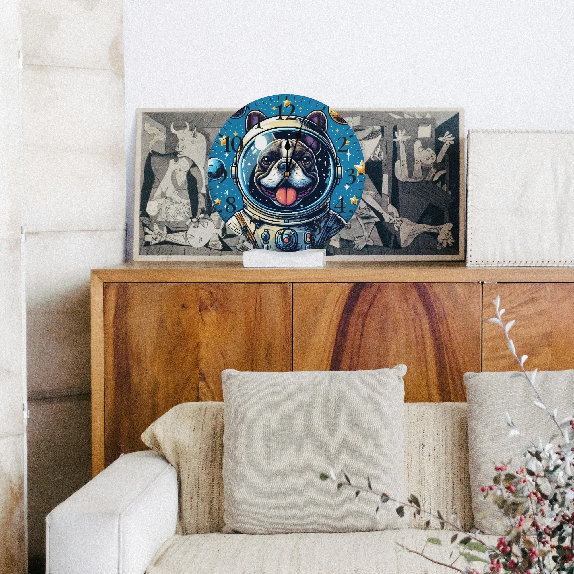 Premium Trendy Gracie - Frameless Wall Clock for Dog Owners