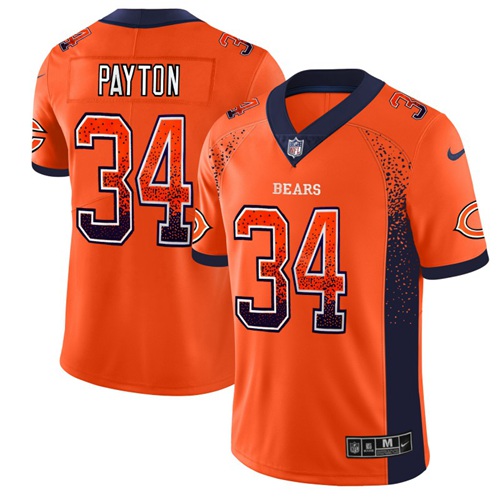 NFL CHI Bears #34 Walter Payton Orange Limited Jersey - Authentic Q...