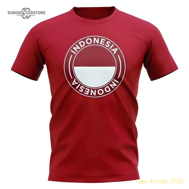 Premium-grade Indonesia Football Badge T-shirt (red) - Match Quality