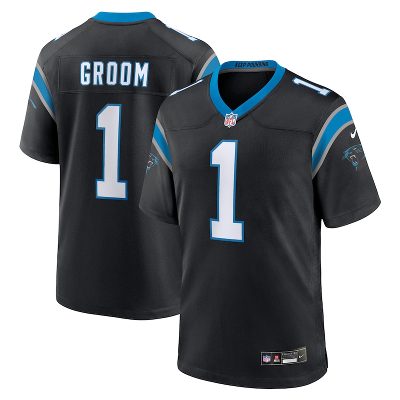 None Number 1 Groom Carolina Panthers Budget-Friendly Game Jersey