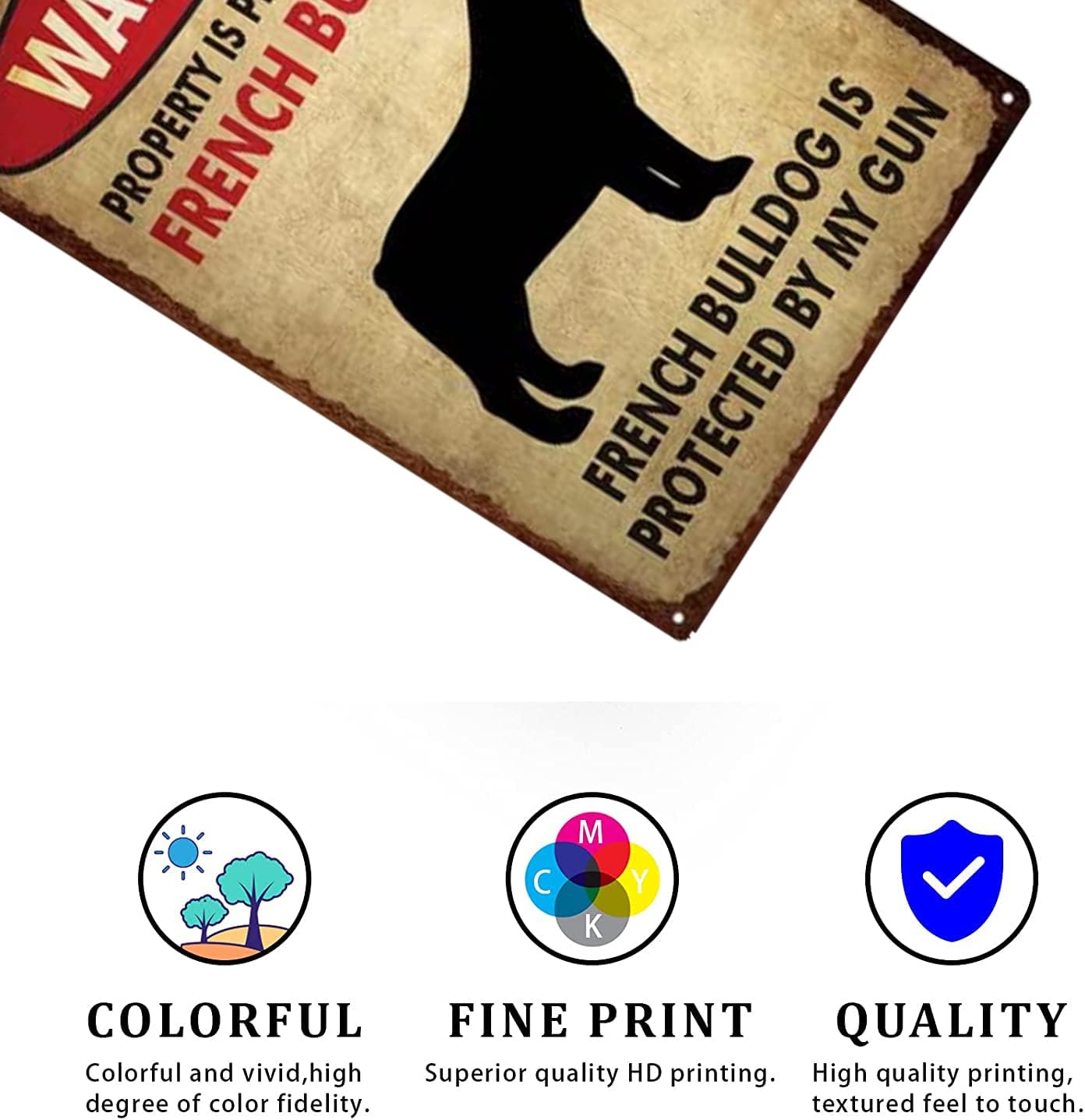 Street-Ready Metalpaws French Bulldog Vintage Metal Sign for Home Use