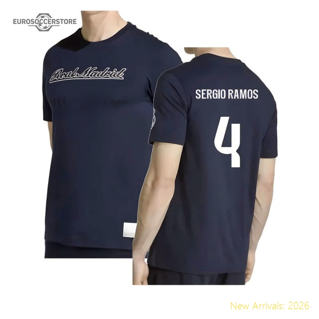 Premium-grade 2025-2026 Real Madrid Us Tee (navy) (sergio Ramos 4)