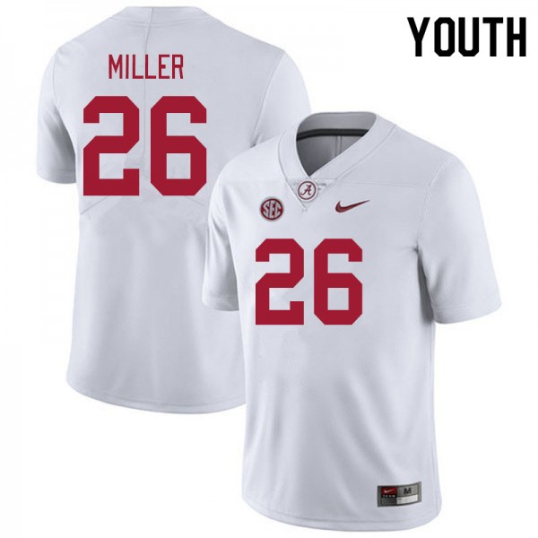 Youth(kids) Alabama Crimson Tide #26 Jam Miller Premium Jersey