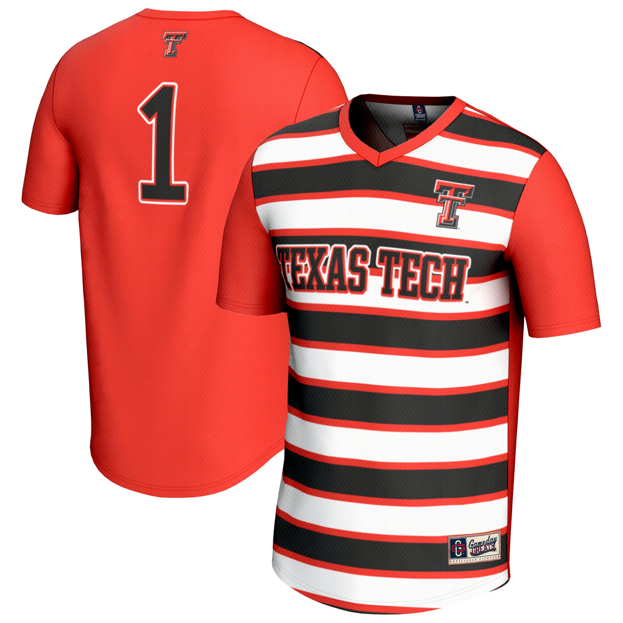 #1 Texas Tech Red Raiders GameDay Greats Youth Lightweight Soccer Fashion Jersey - Red