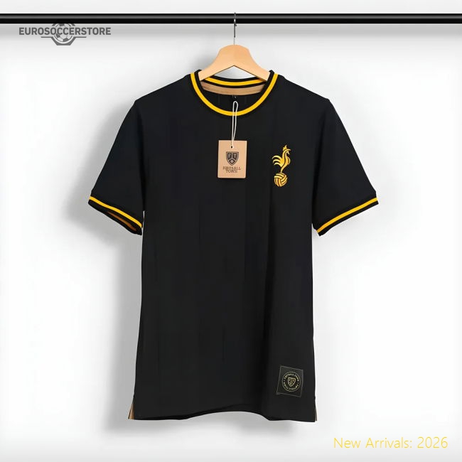 France Cockerel Retro Football Shirt Black