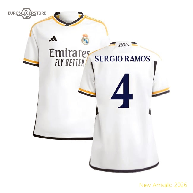 Real Madrid 2024-25 Home Fan Version For Kids Ramos Soccer Jersey