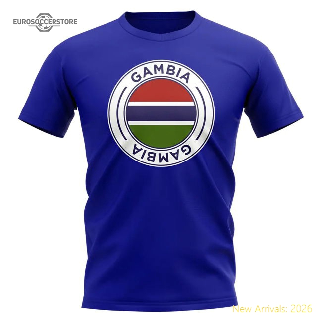 Premium Gambia Football Badge T-shirt (royal) - Fantastic Value