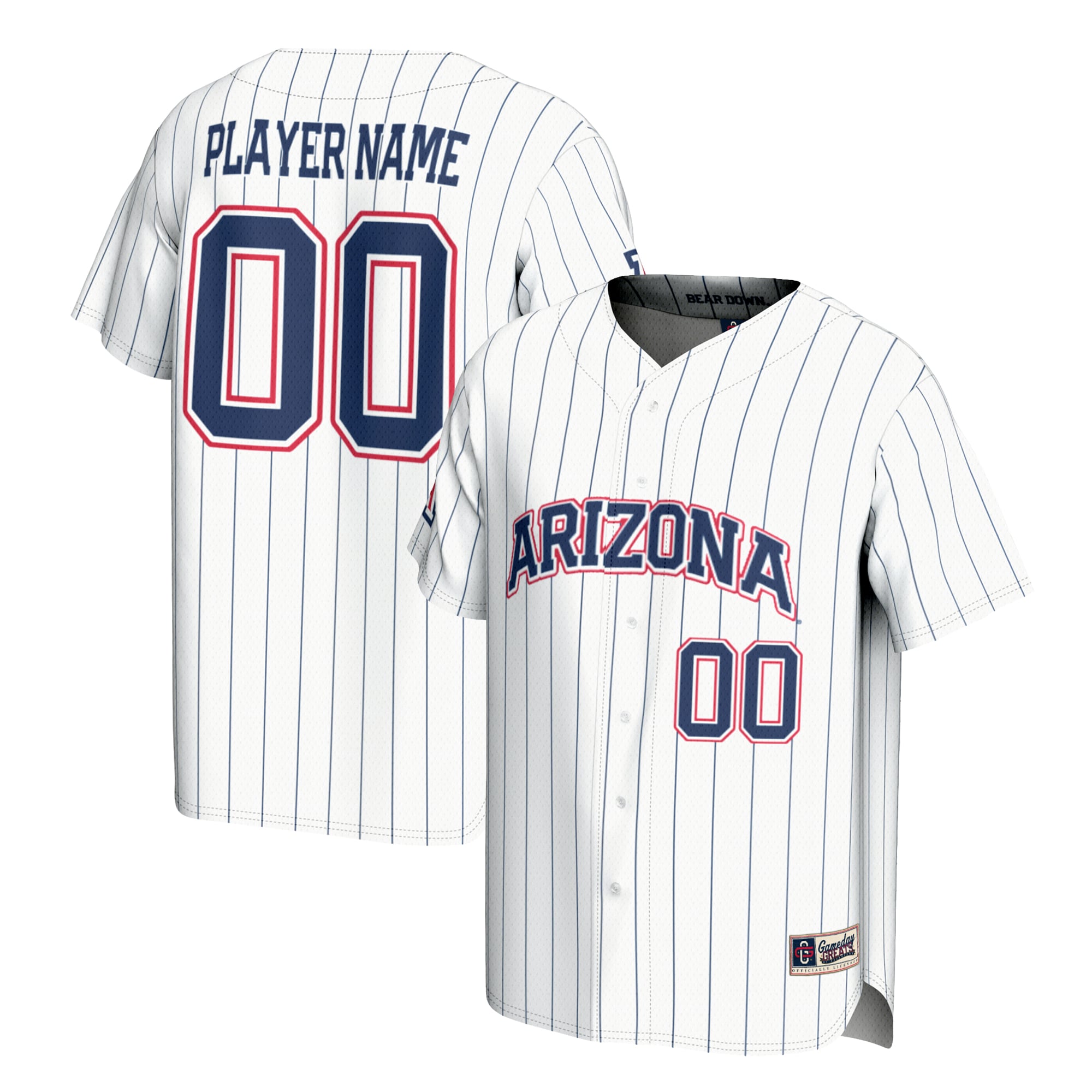 Arizona Wildcats GameDay Greats Youth NIL Pick-A-Player Baseball Lightweight Jersey - White