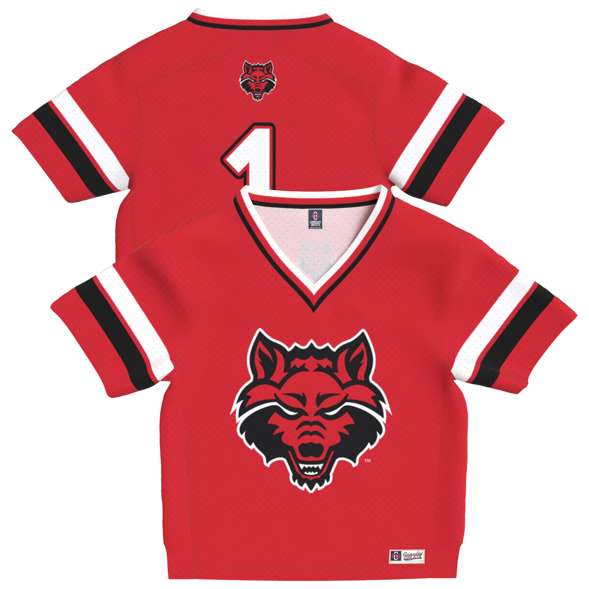 Toddler Scarlet Arkansas State Red Wolves Lightweight Collegiate Football Fashion Jersey