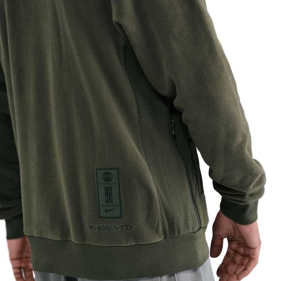 Paris Saint Germain Sweatshirt Therma-FIT Winter - Cargo Khaki/Black
