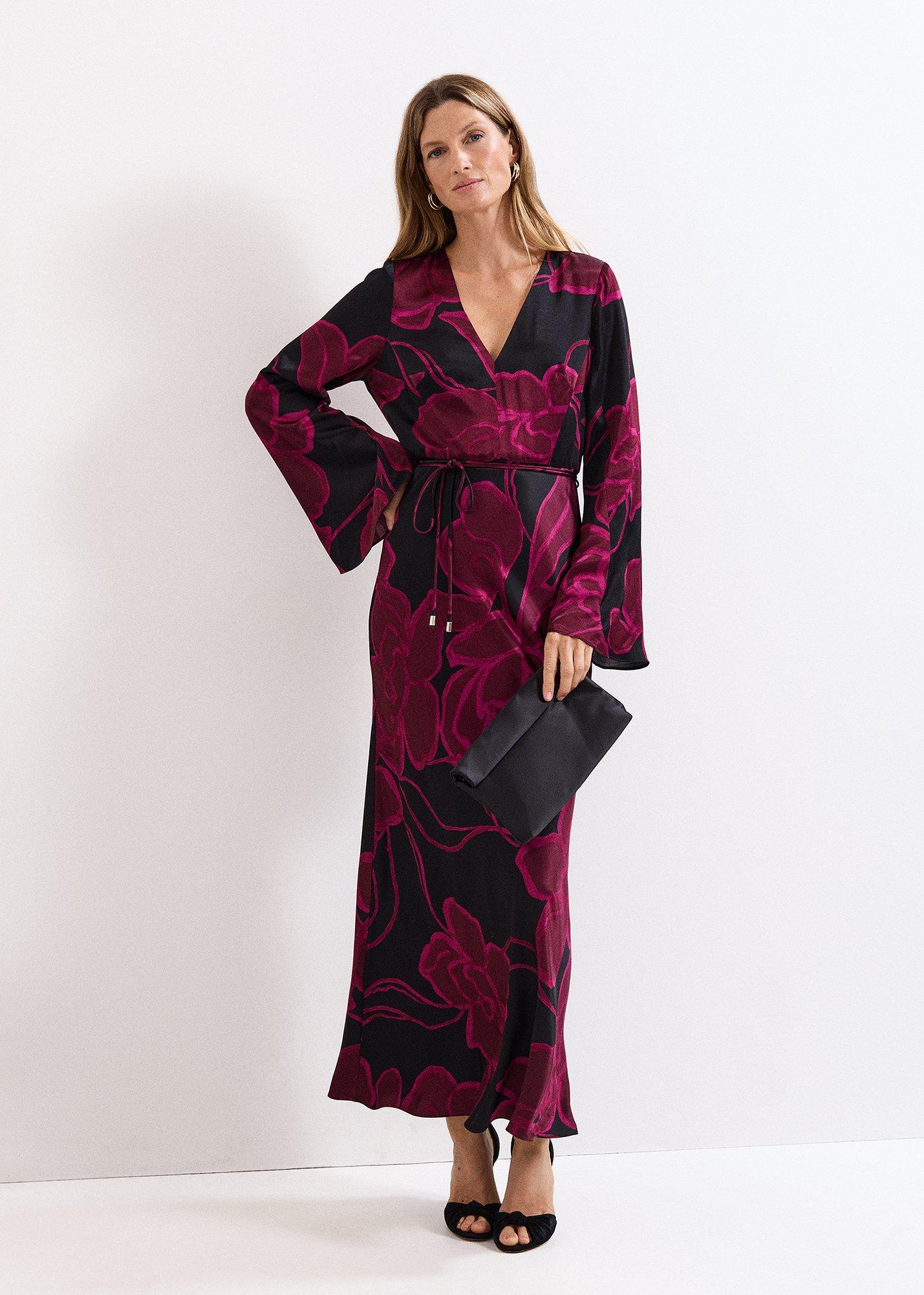 Rhea Printed Satin Maxi Dress