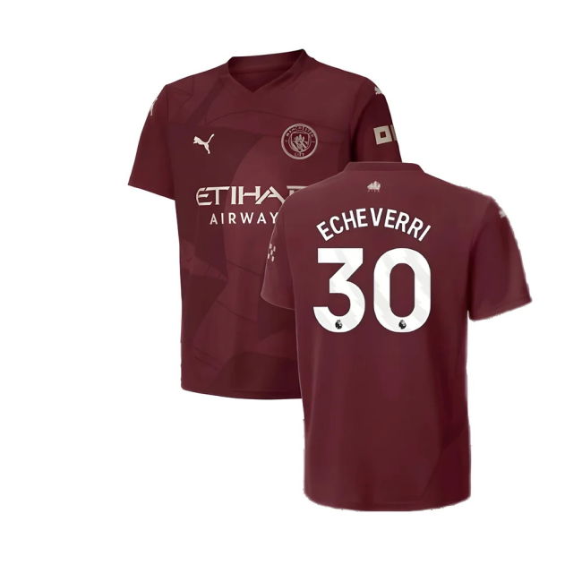 Fervent Football Man City Third Shirt Kids Echeverri #30 Premium Q...