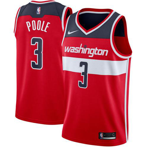 Official Wizards #3 Jordan Poole 2024 Icon NBA Swingman Jersey Red -