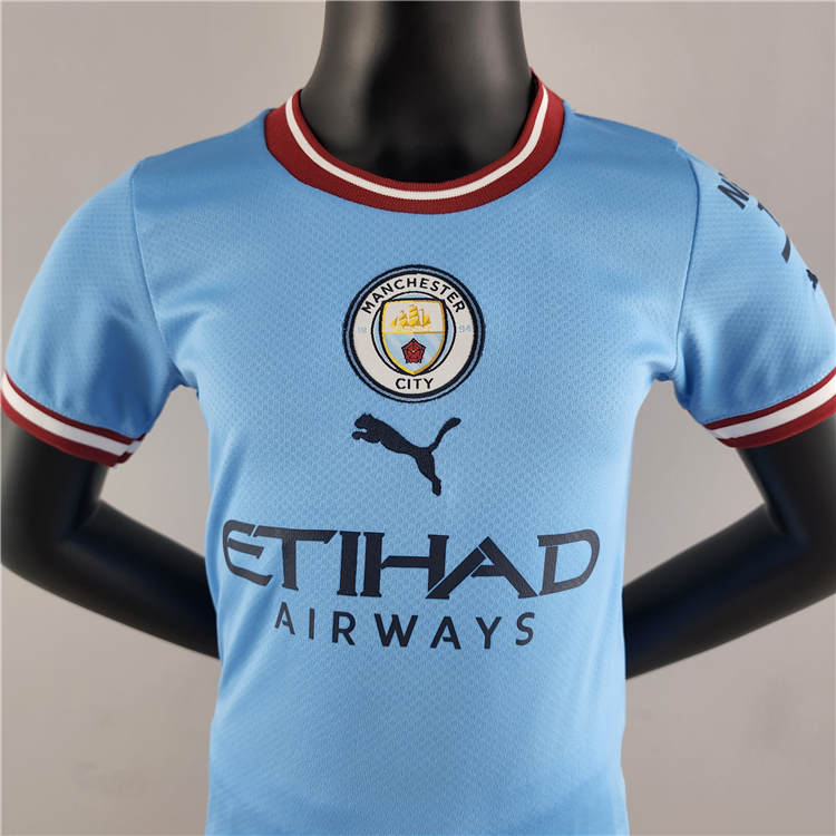 Kids Manchester City 2223 Home Kit ShirtShorts - Official Replica