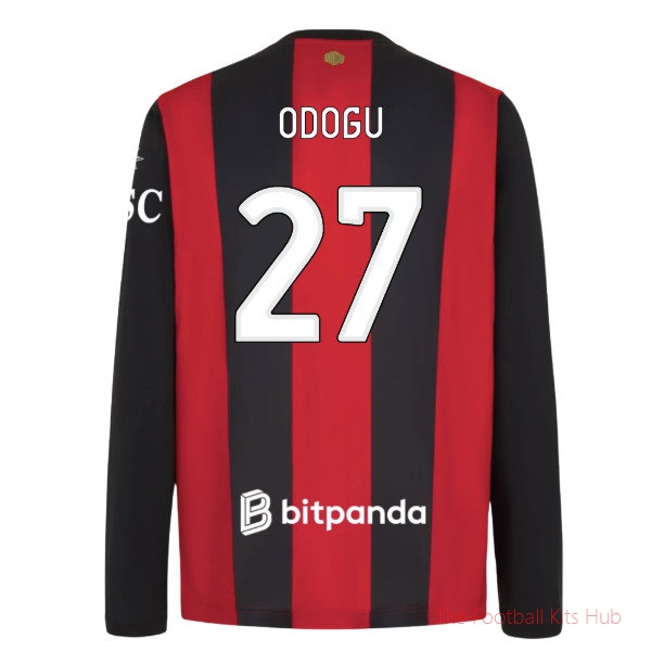 2026-2027 AC Milan Long Sleeve Home Shirt (Odogu 27)