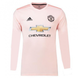 18-19 Manchester United Away Pink Long Sleeve Jersey Shirt - Official