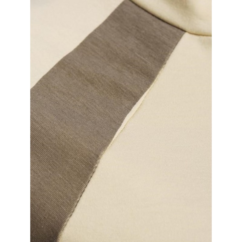 Full Zip Collared Colorblock Cropped Tee VS0995