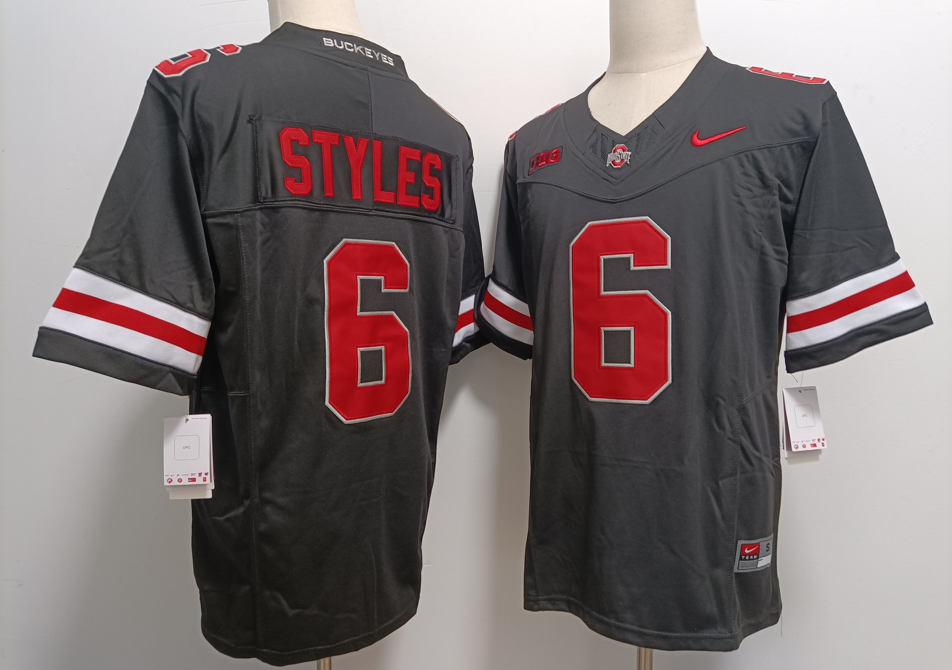 Men's OSU Ohio Black 2024 match worn Sonny Styles #6 game jersey