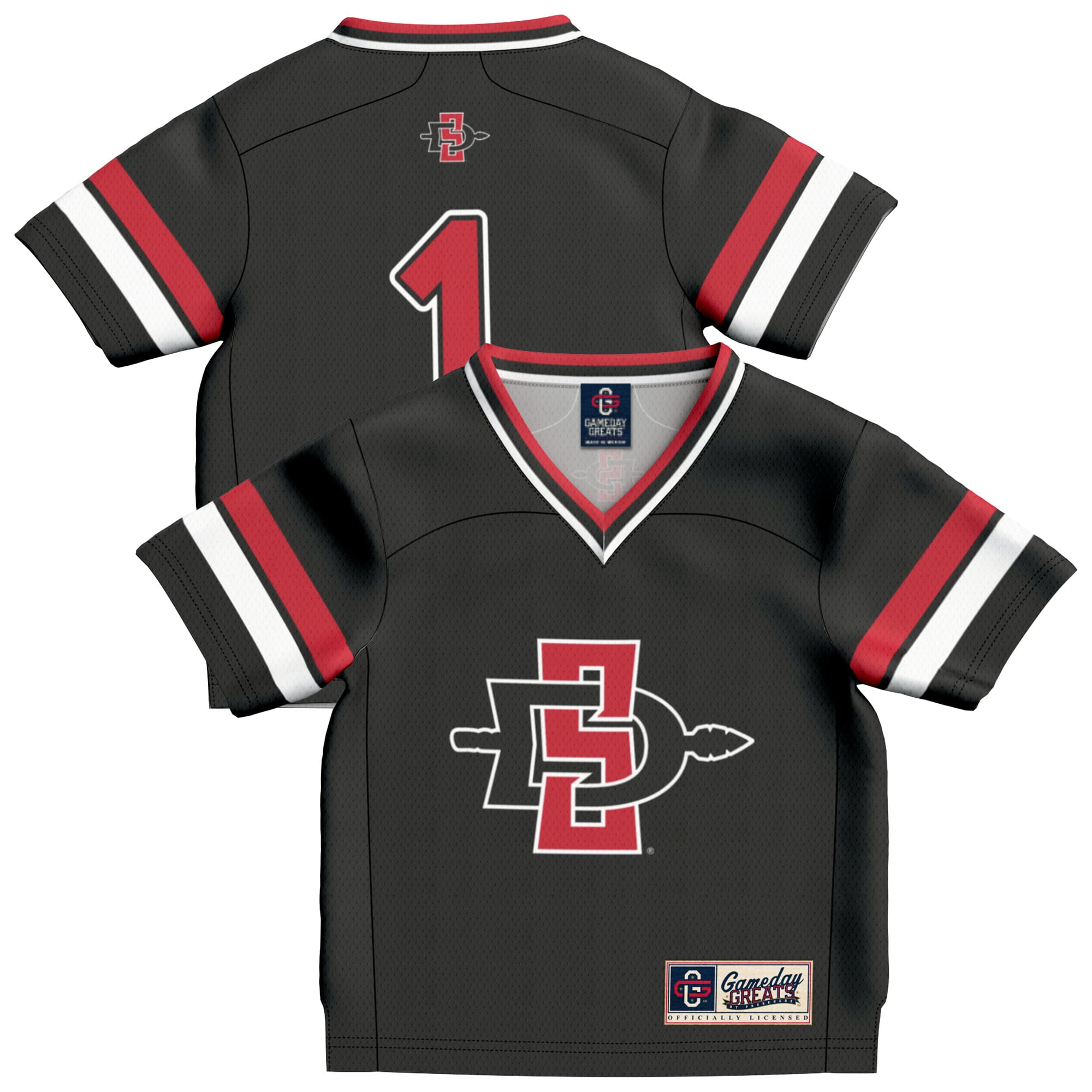 #1 San Diego State Aztecs GameDay Greats Infant Lightweight Collegiate Football Fashion Jersey - Black