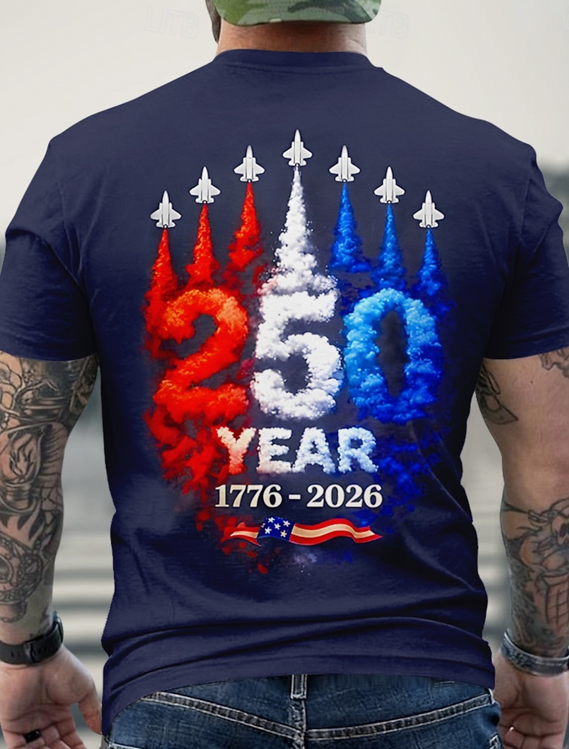 4th of July 2026 250th Memorial Day Men's 3D Print US Flag Crew Neck Short Sleeve T-Shirt Daily Street