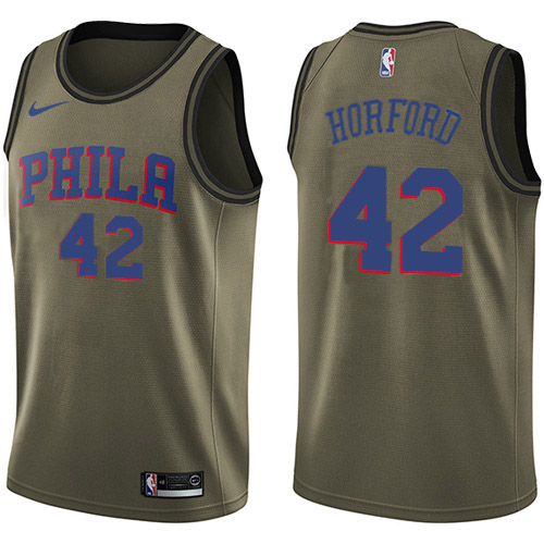 Green Nike Philadelphia 76ers #42 76ers Jersey - Polyester Basketball Jersey