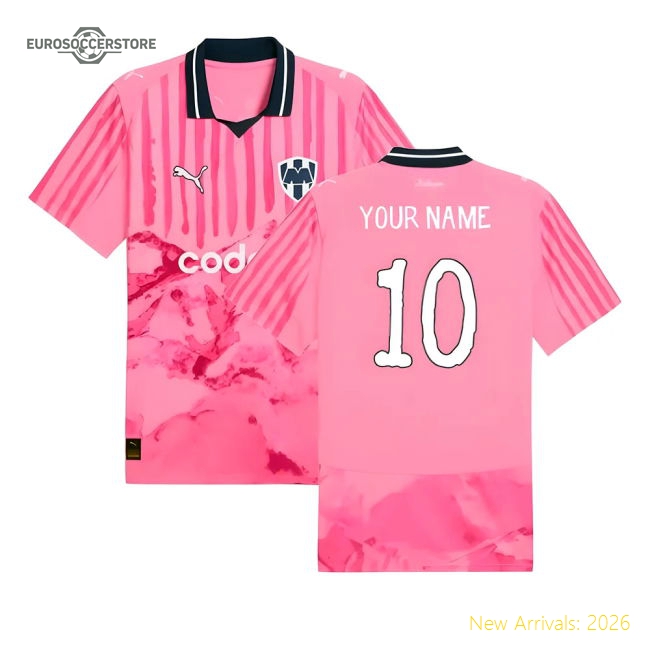 2025-2026 KIDSUPER x CF Monterrey Goalkeeper CWC Shirt (Pink) (Your Name)