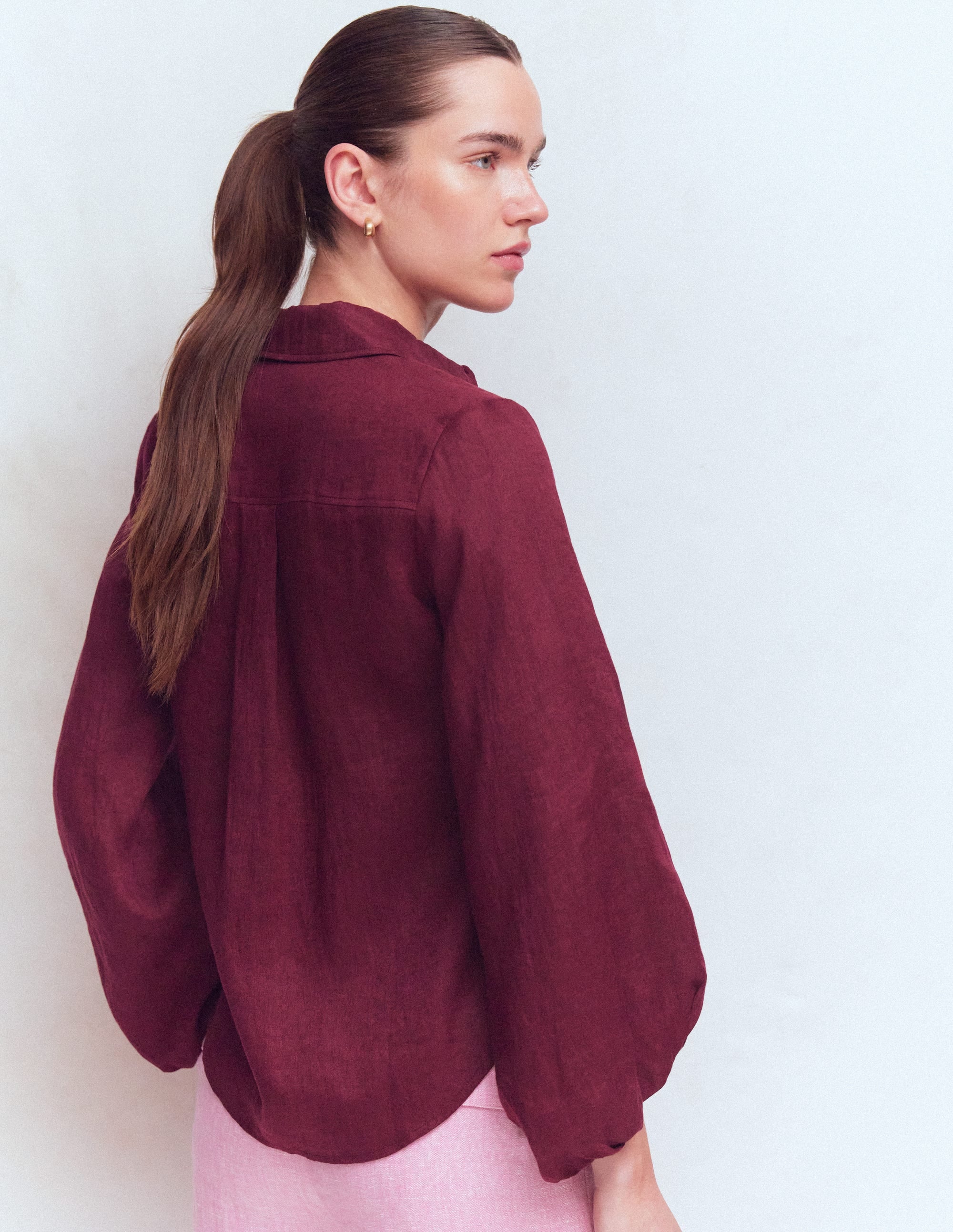 Puff Sleeve Linen Shirt
