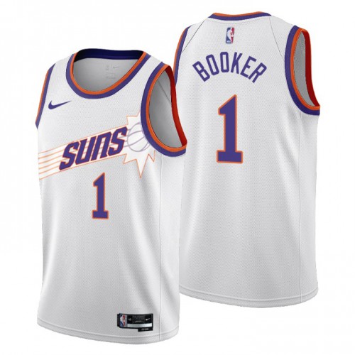 Suns White Devin Booker #1 Nike Jersey - Economical NBA Fan Apparel
