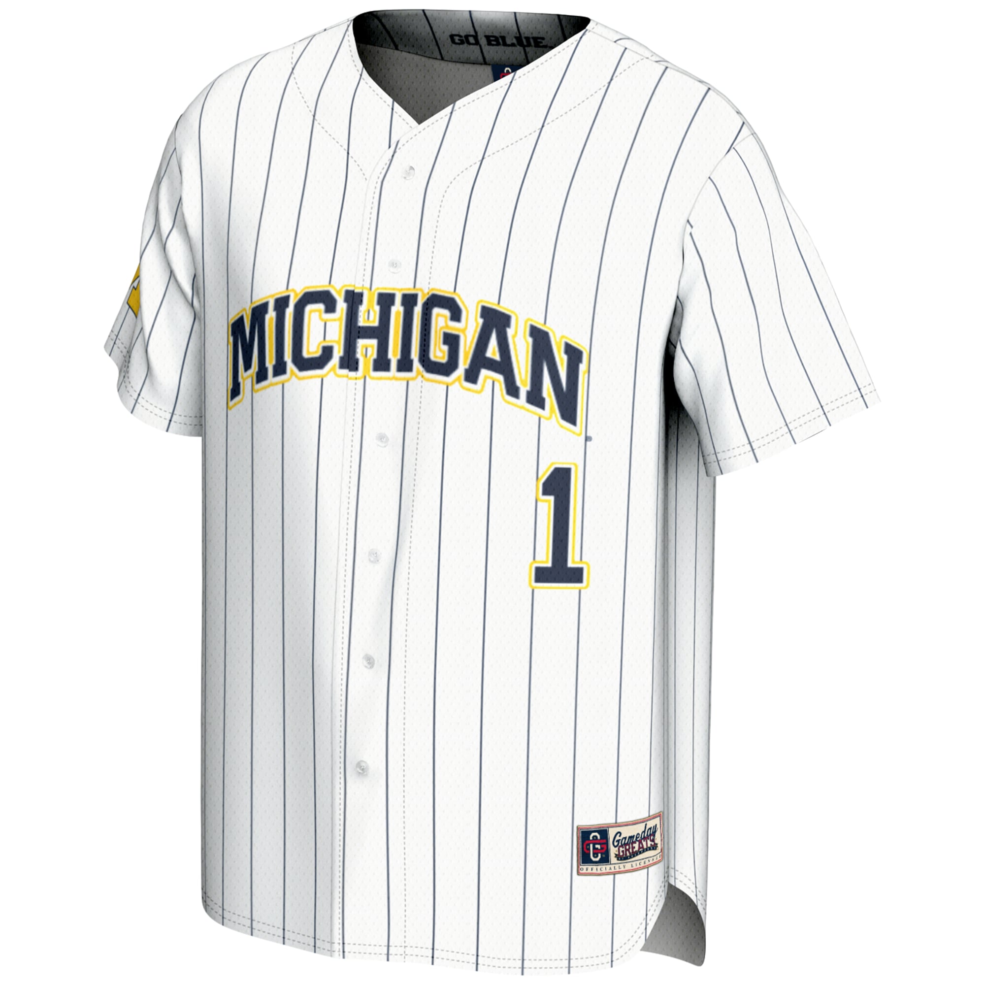 #1 Michigan Wolverines GameDay Greats Youth Lightweight Baseball Fashion Jersey - White