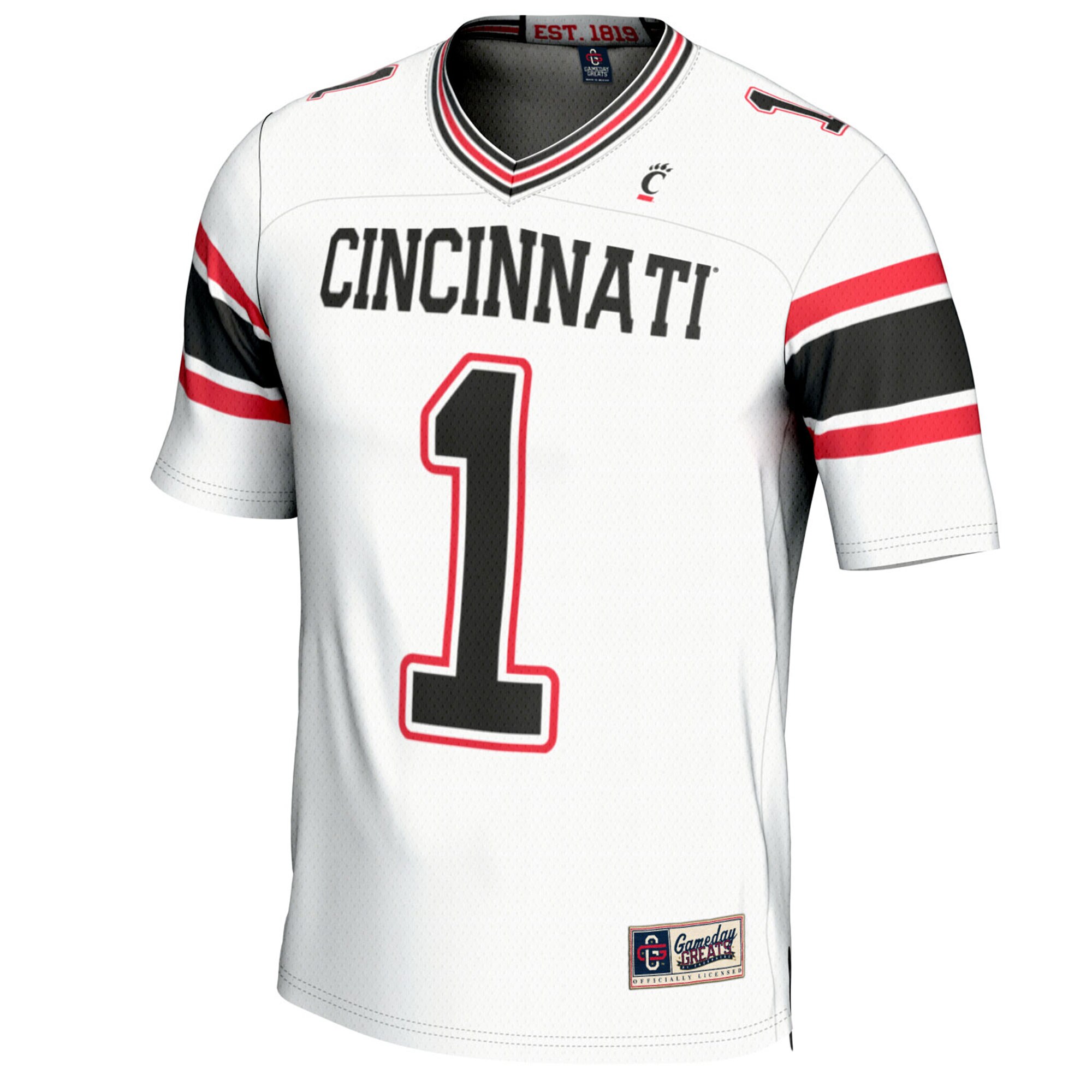 [NJP] Cincinnati Bearcats GameDay Greats Unisex Lightweight Football Fashion Jersey - White