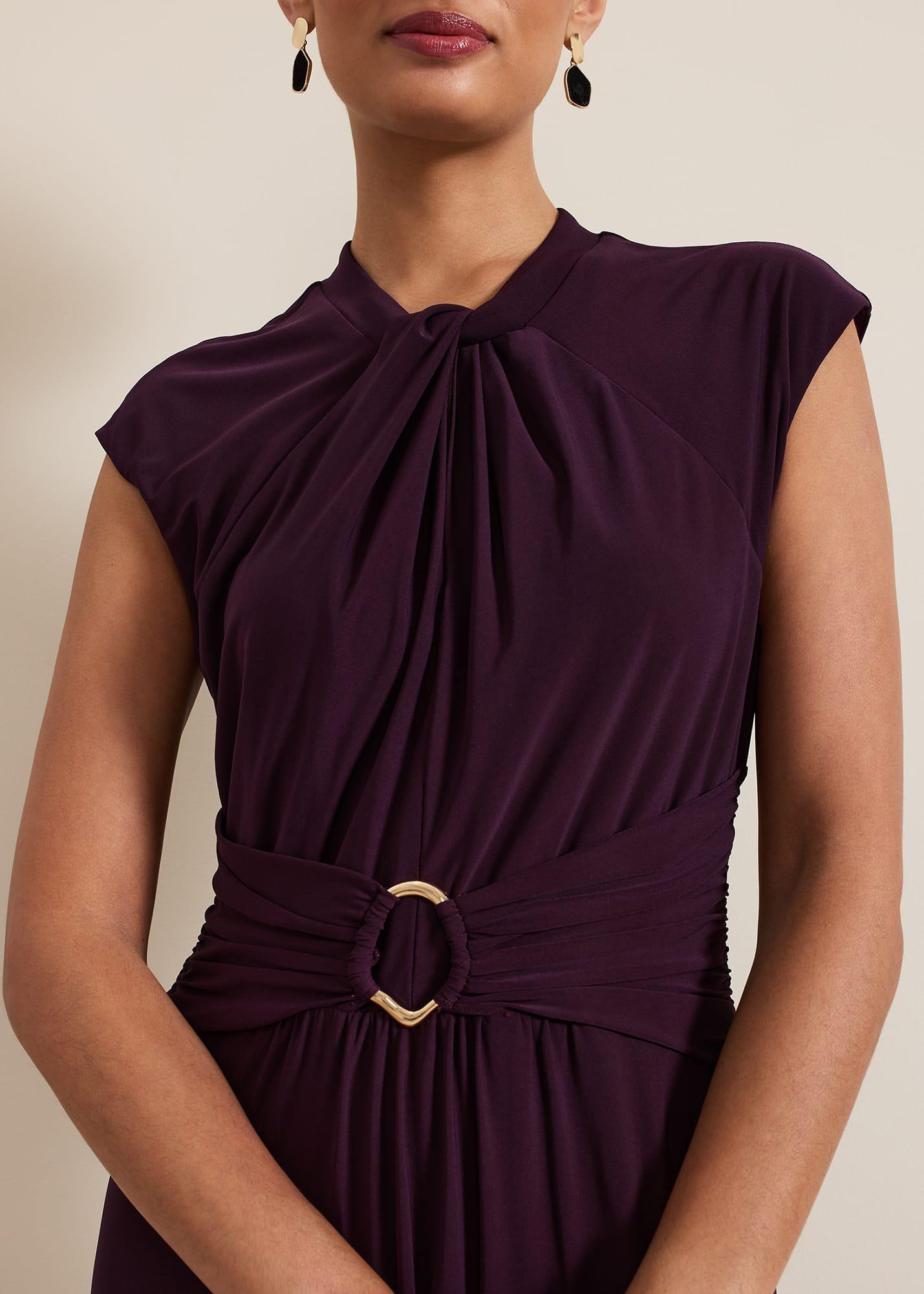 Tolly Burgundy Jersey Maxi Dress