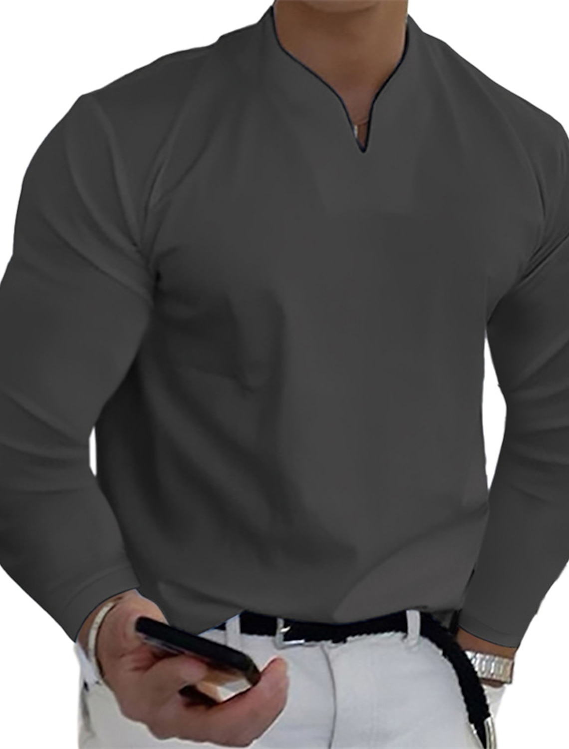 Men's T Shirt Short Sleeve V Neck Summer Plain Sports Fashion