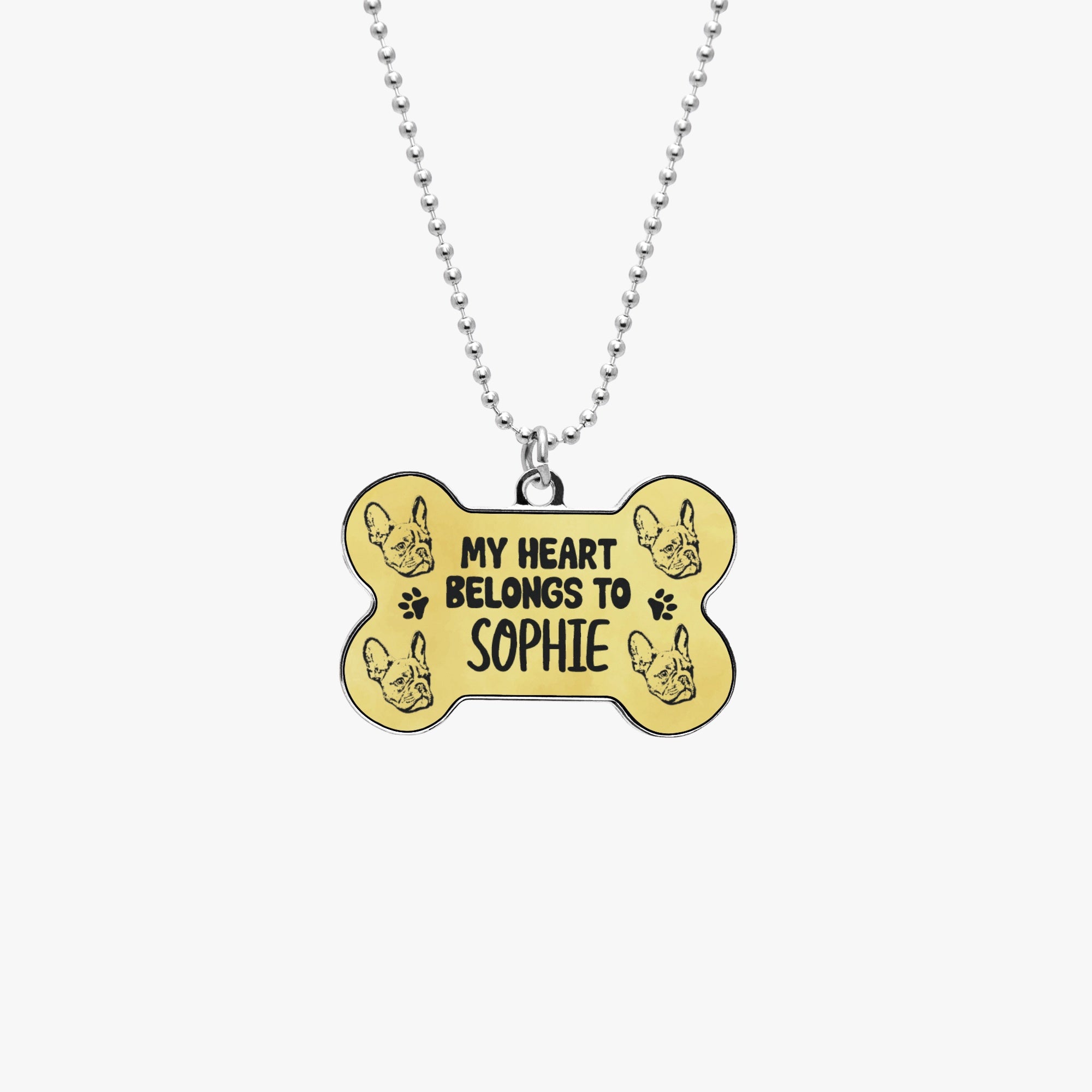 My Heart Belongs - Durable Necklace For Frenchie Moms Paw Protection