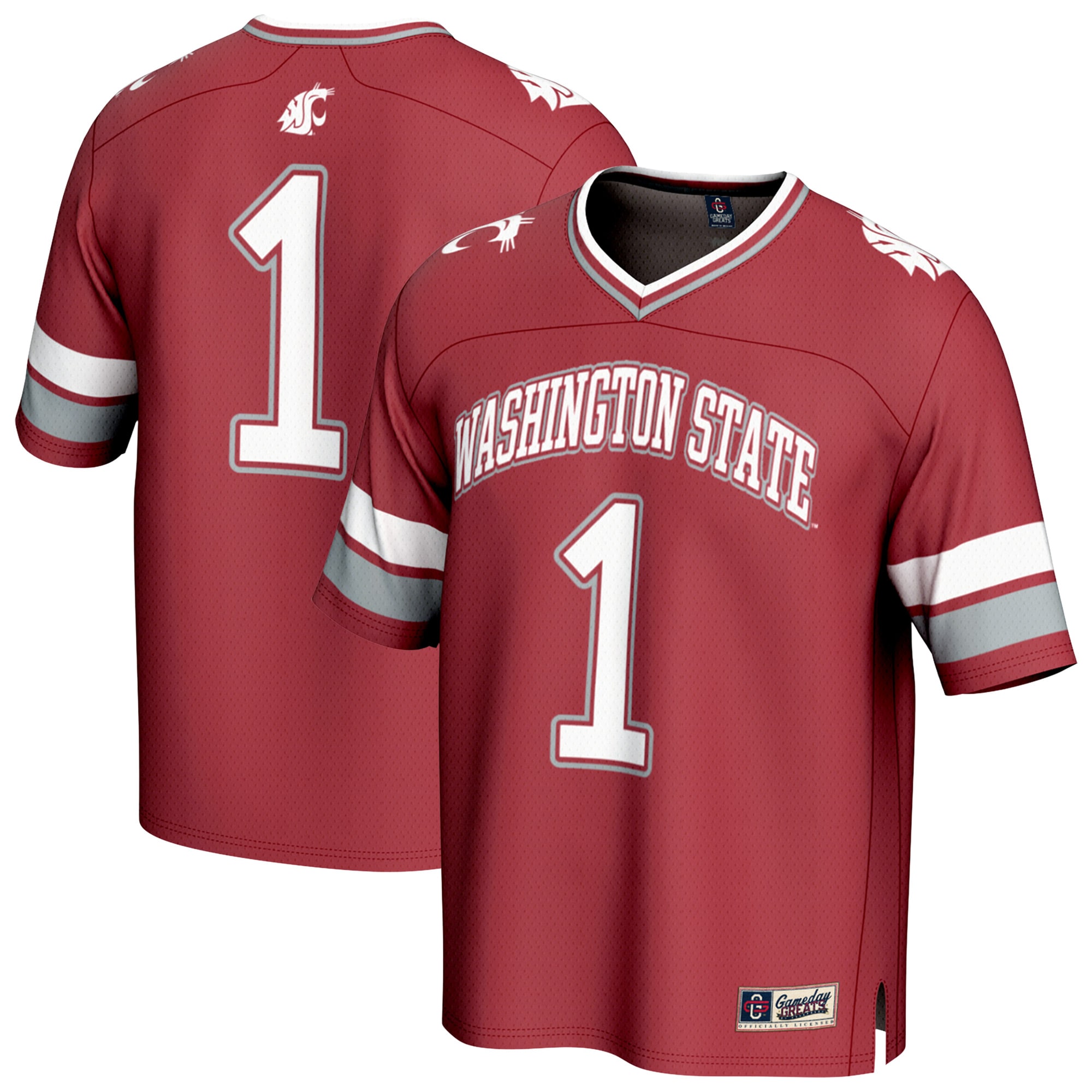 [DDG] Women's Washington State Cougars GameDay Greats Lightweight Collegiate Football Fashion Jersey - Crimson