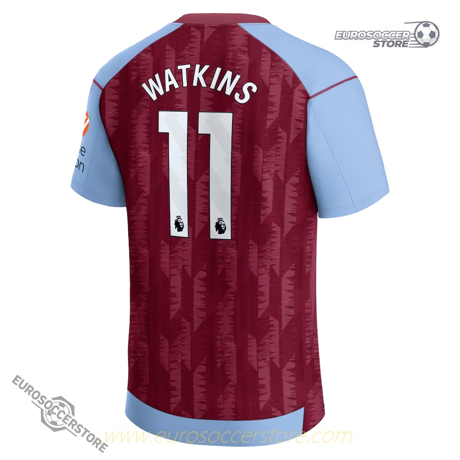 Aston Villa's WATKINS 11 Home Jersey for the 23-24 Season