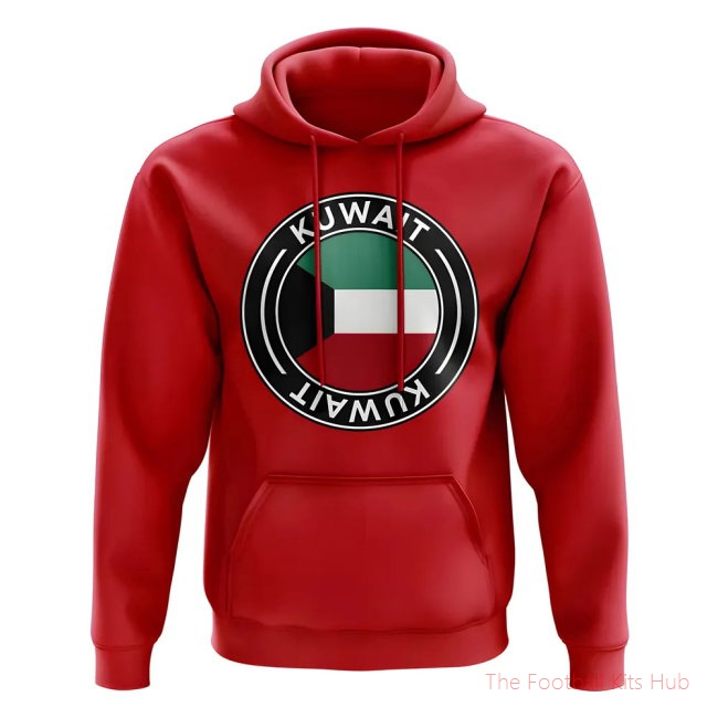 Men Kuwait Football Badge Hoodie (Red)