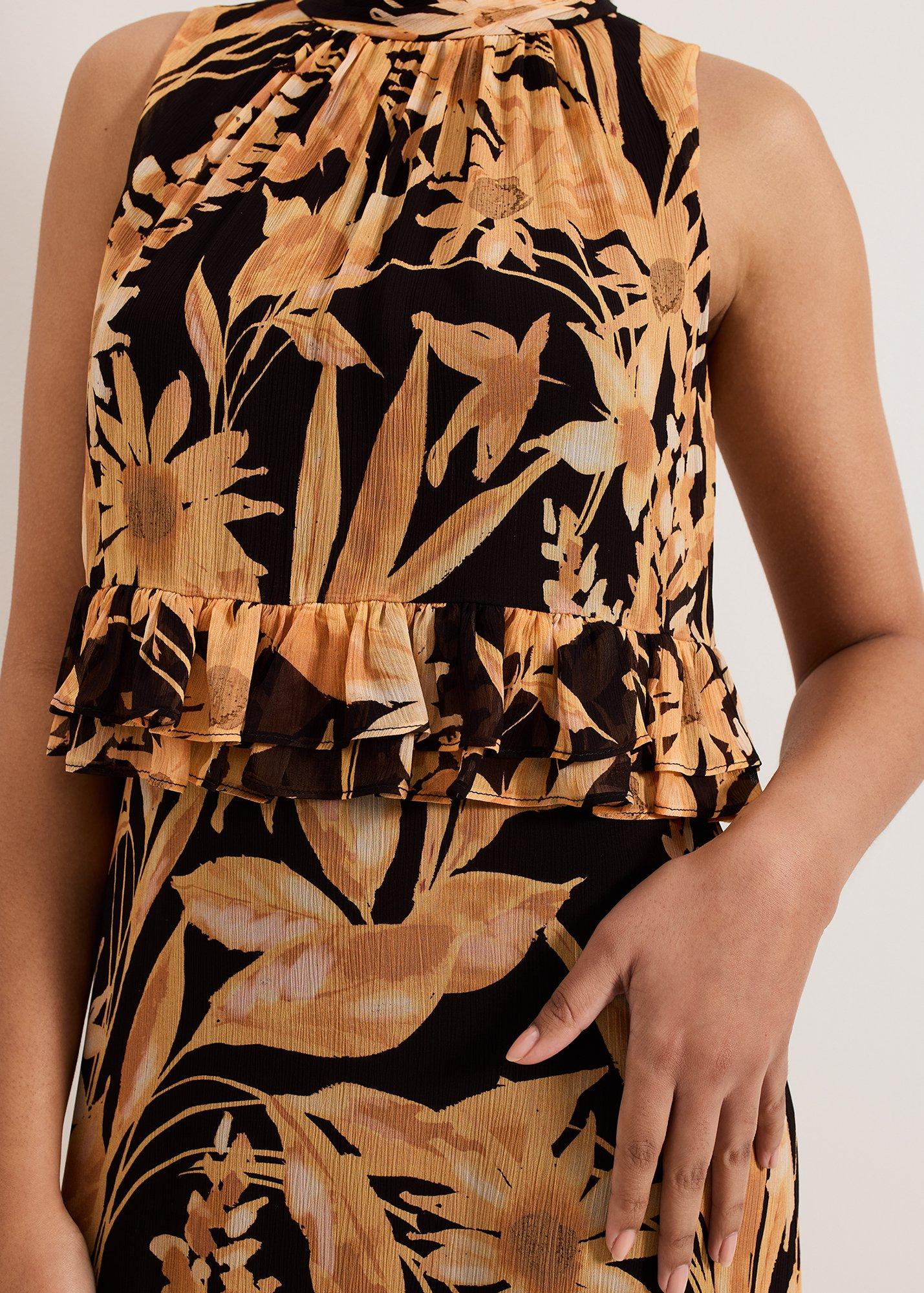 Petite Alma Printed Double Layer Dress