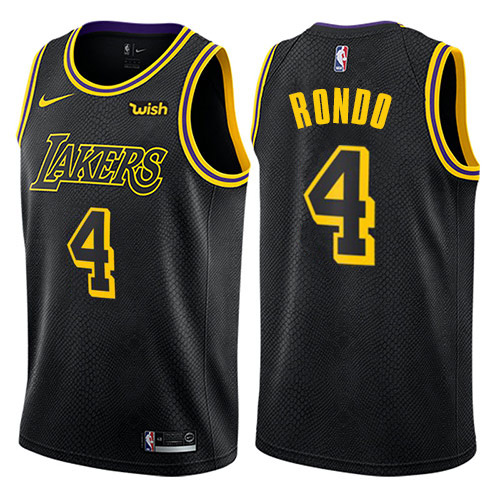 Lakers #4 Rajon Rondo Official 2024 City NBA Jersey - Black Swingman