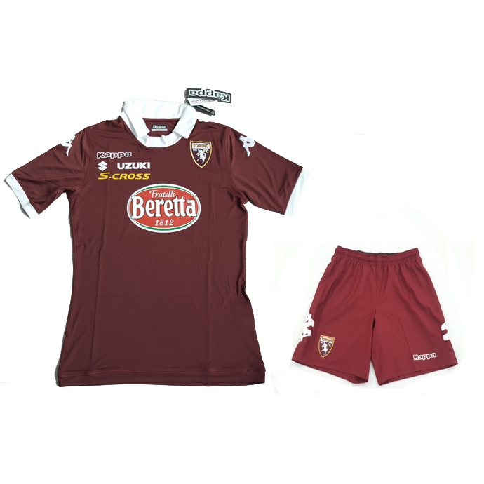 Moisture Wicking 13-14 Torino FC Home Red Soccer Jersey KitShirtShorts