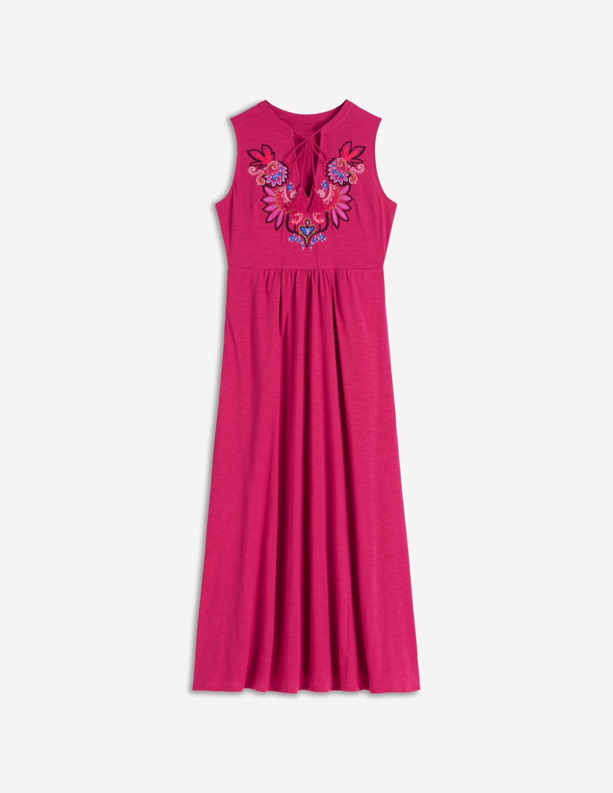 Notch Neck Jersey Maxi Dress