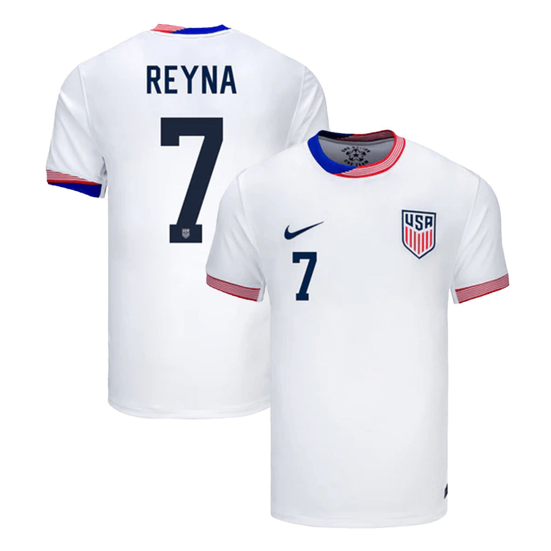 Men's USA REYNA #7 Home Soccer Jersey Copa Am¨¦rica 2024 Authentic Kit