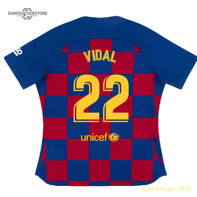 Fan-Favorite Barcelona 2019-20 Womens Home Shirt (Vaporkit) ((Excellent) S) (Vidal