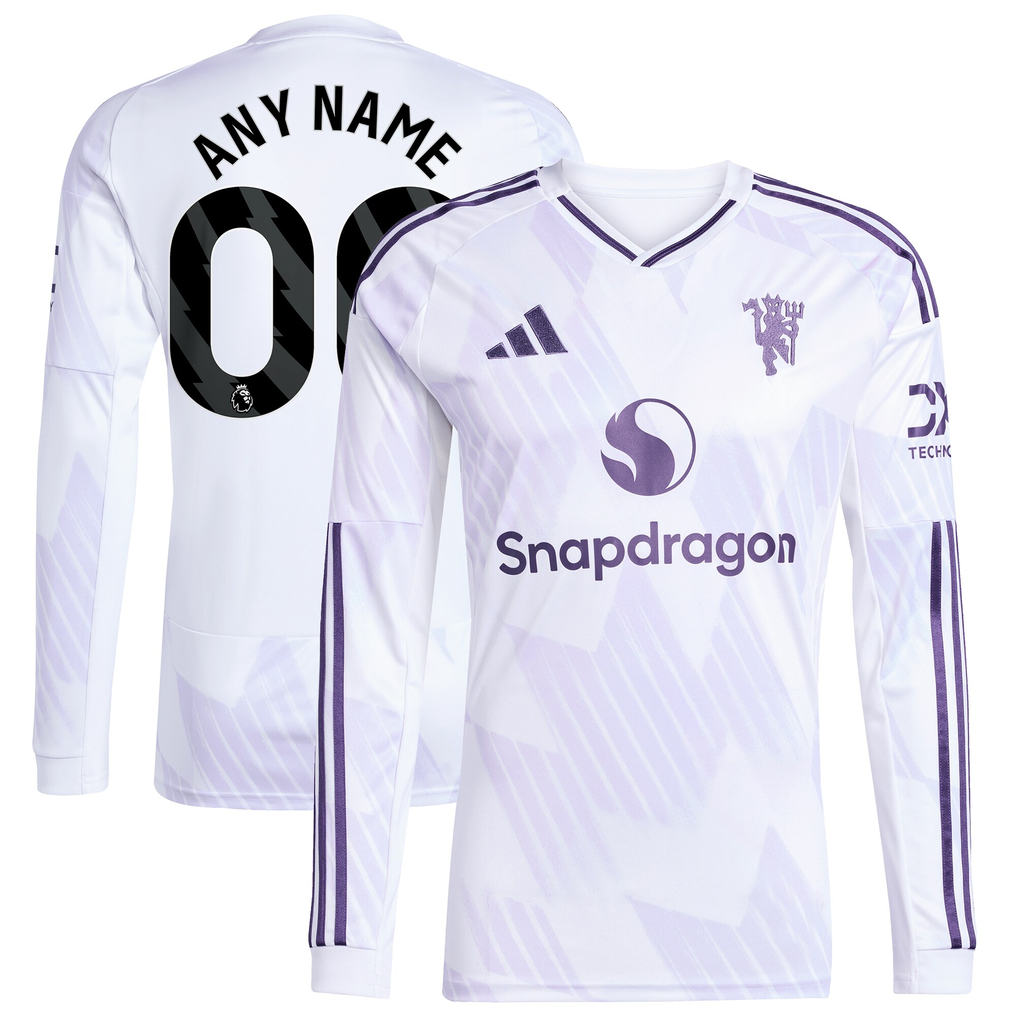 [SJH] Manchester United 2025/26 Away Replica Long Sleeve Custom Jersey - White
