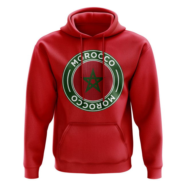 Collector'S-Item Morocco Football Badge Hoodie (Red) Pro-Grade