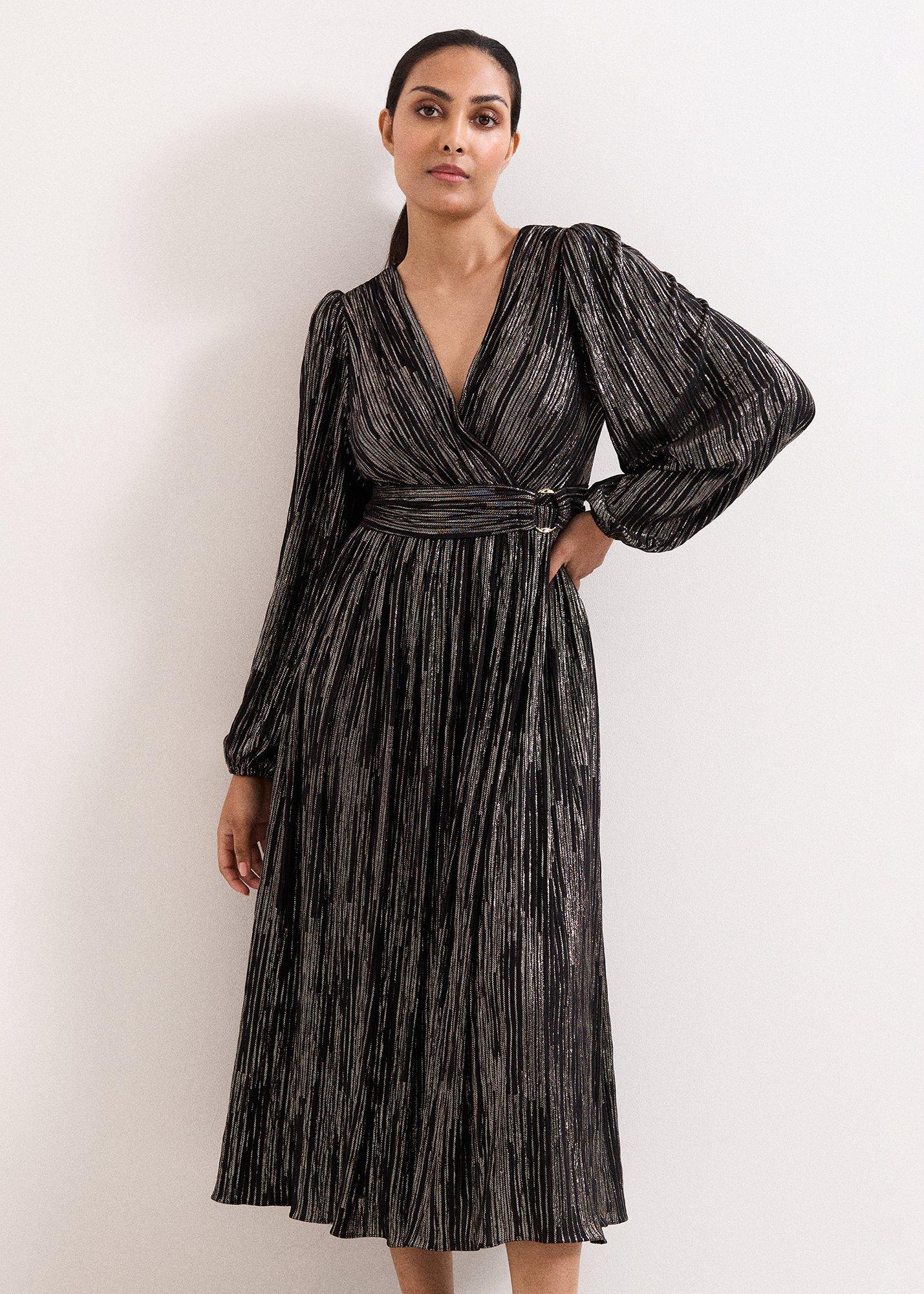 Petite Emre Stripe Midi Dress